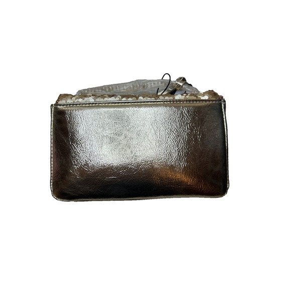 Nicole Miller Gold Sequin Chain Strap Crossbody Small Bag Purse Card Slots NWT - Picture 5 of 5